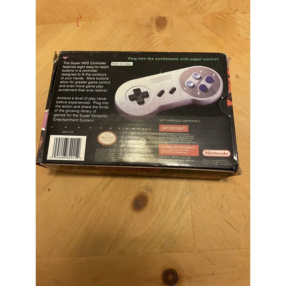 Official SUPER NINTENDO SNES Controller ORIGINAL AUTHENTIC WITH BOX Tested